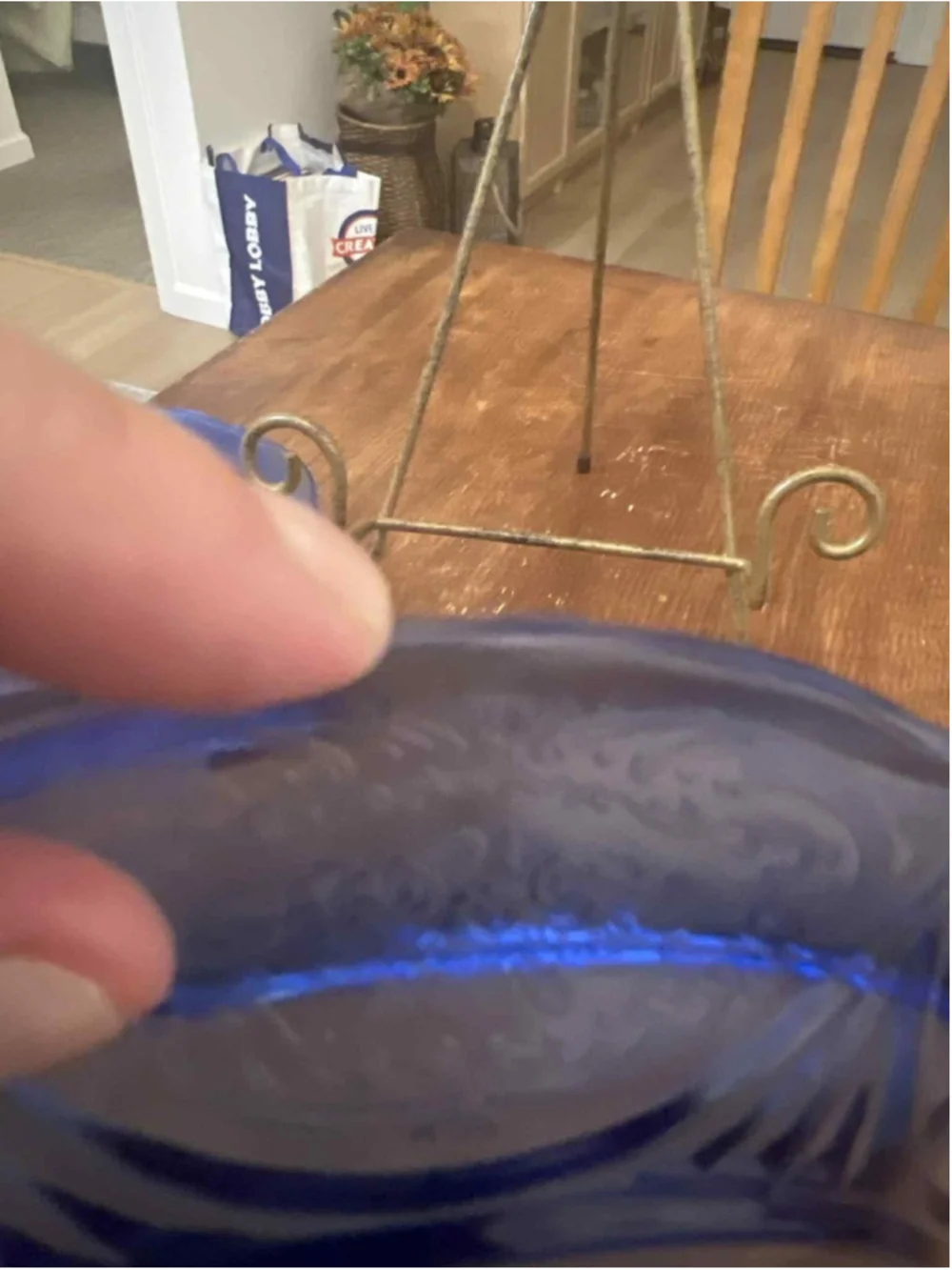 Hazel-Atlas Royal Lace Cobalt Blue Depression Glass Grill Plates Set X5 Vintage